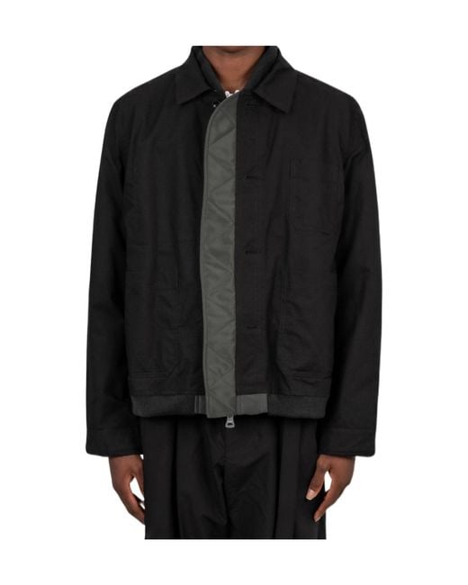 Sacai Black Reversible Work Jacket for men