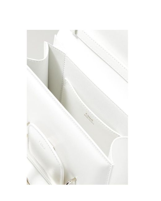Chloé White Kattie Flip Shoulder Bag