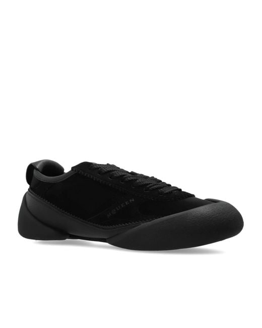 McQueen Black Round-Toe Low-Top Sneakers