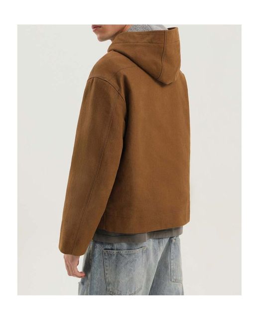 1989 STUDIO Brown Textured Button-Front Coat for men