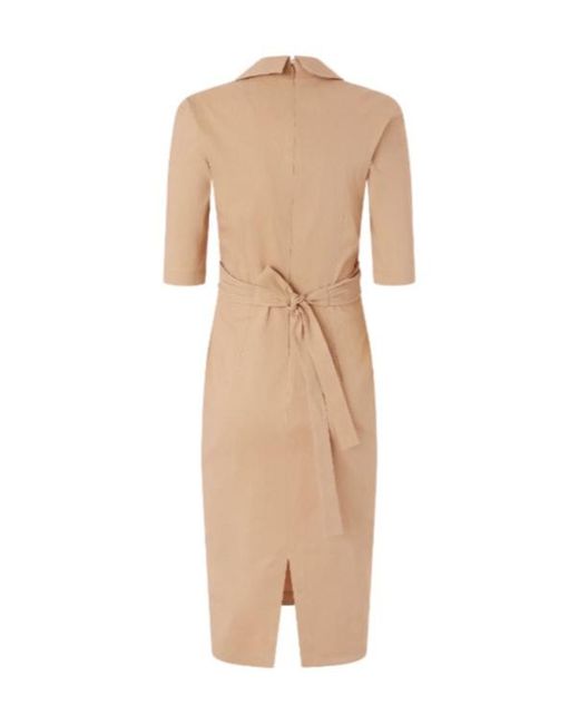 Pinko Natural Bow Detailed Slim-Fit Midi Dress