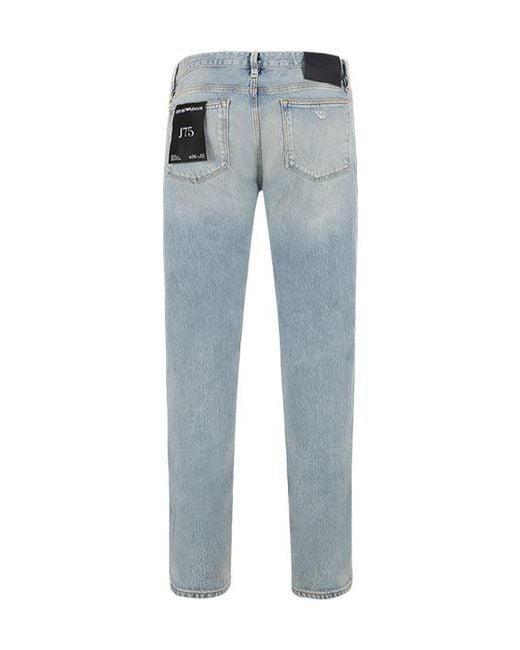Emporio Armani Blue Belt Loop Jeans for men