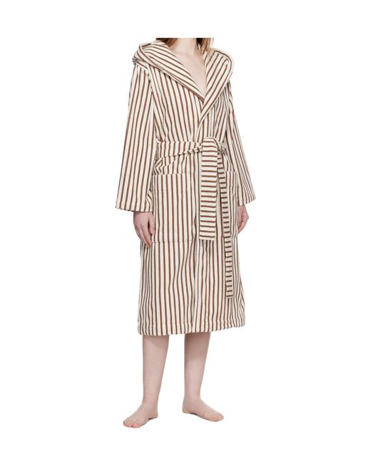 Tekla Natural Striped Pajamas With Lace-Up for men