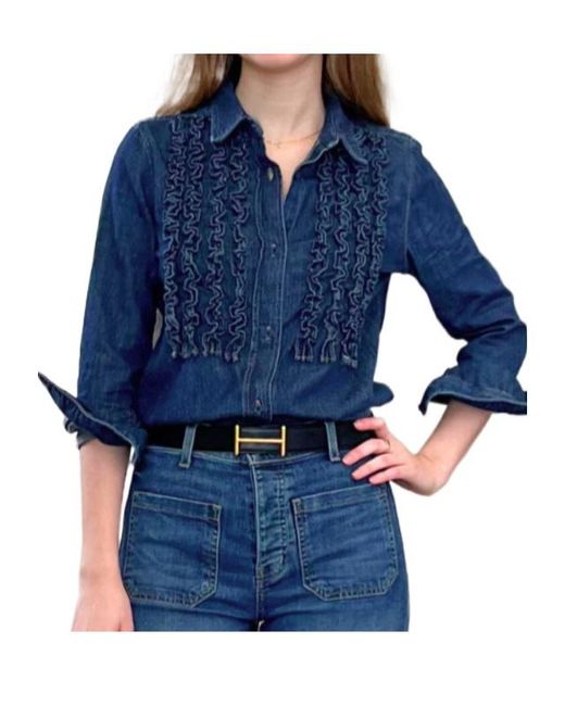 Nili Lotan Blue Long-Sleeved Denim Shirt