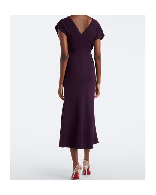 Roland Mouret Purple Embellished Cady Cocktail Dress
