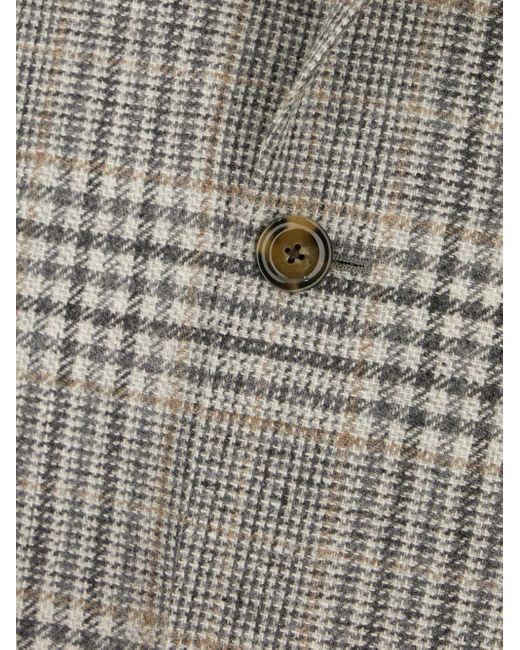 Lardini Gray Single-Breasted Checked Blazer for men