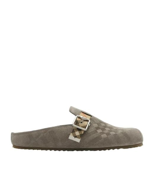 Burberry Brown Check Urchin Clogs for men