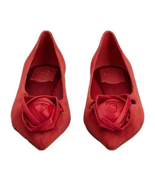 Roger Vivier Red Flat Ballet Shoes