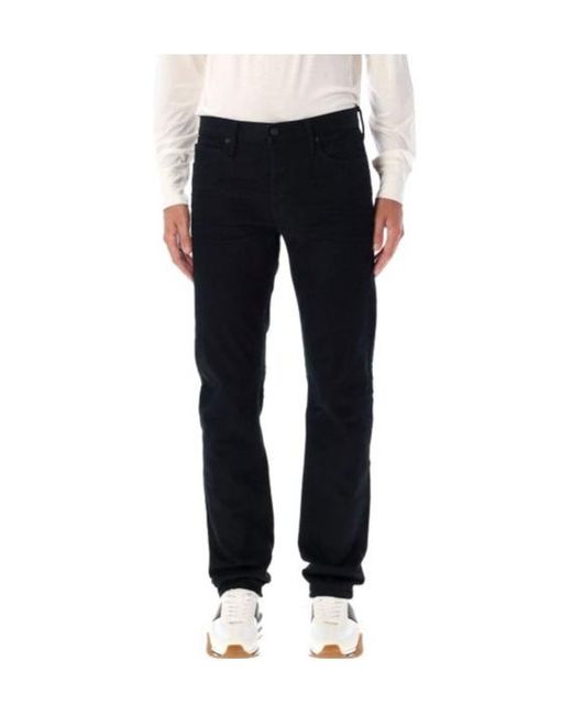 Tom Ford Black Mid-Rise Tapered-Leg Jeans for men