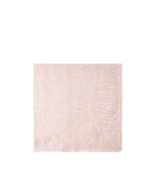 Fendi Pink Tiger Animalier Jacquard Silk And Cashmere Stole