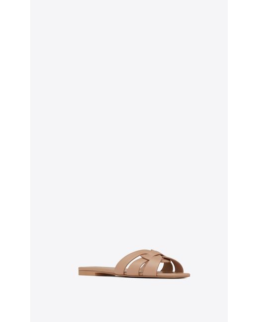 Saint Laurent Natural Tribute Open Toe Sandals