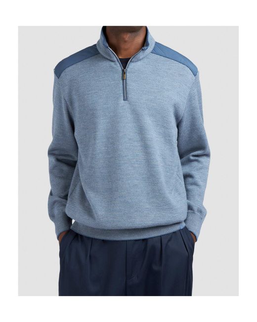Paul & Shark Blue Wool Half-Zip Sweater for men