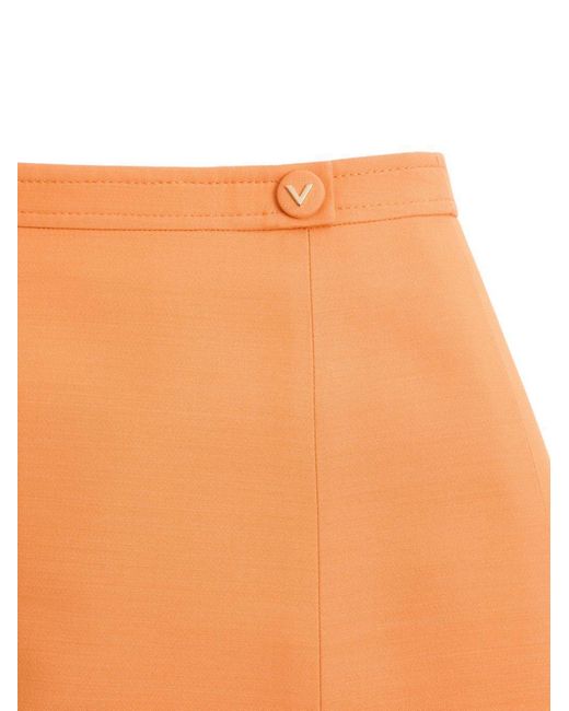 Valentino Orange Crepe Couture Wrap Skirt