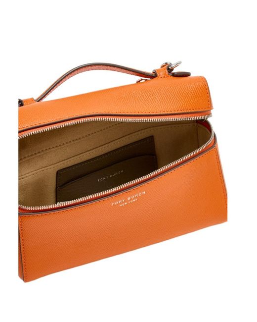 Tory Burch Orange Romy Slim Top Handle Bag