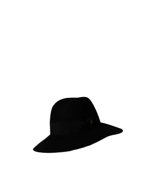 Borsalino Black Claudette Wide-Brim Hat