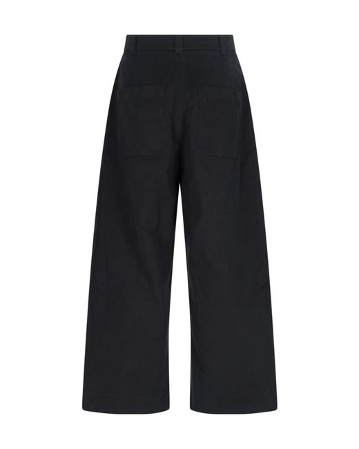 Studio Nicholson Blue Sorte High-Waisted Wide Leg Trousers for men