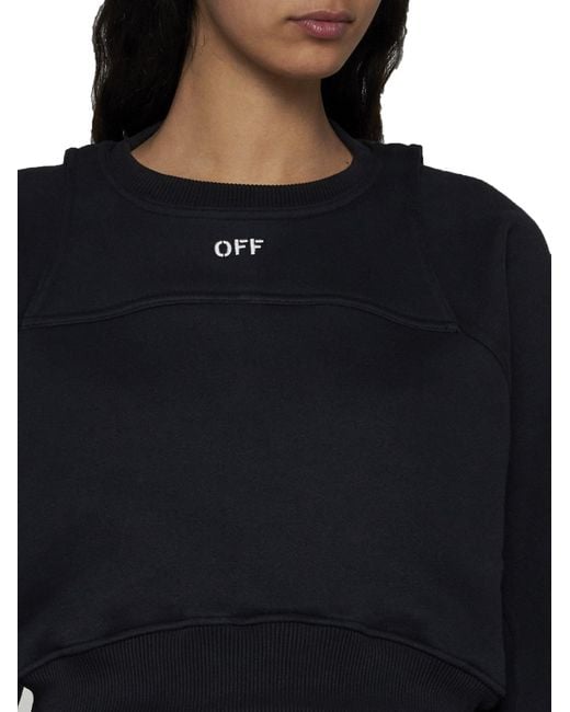 Off-White c/o Virgil Abloh Black Crewneck Long-Sleeved Sweatshirt