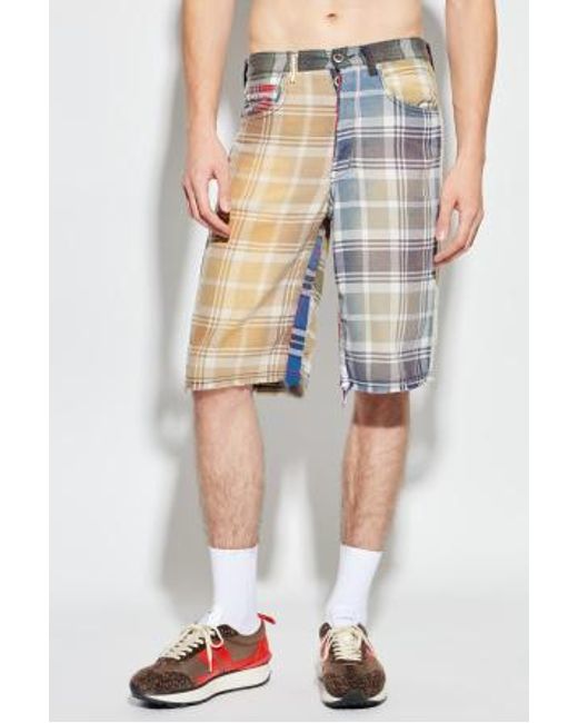 GALLERY DEPT. Blue Check Shorts for men