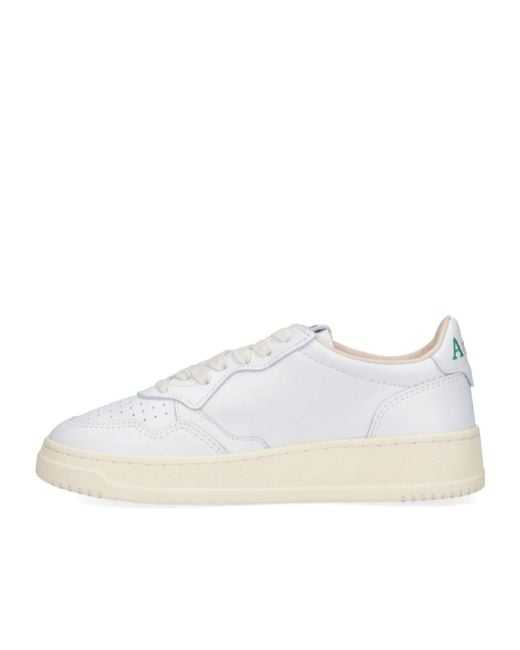 Autry White Medalist Leather Sneakers