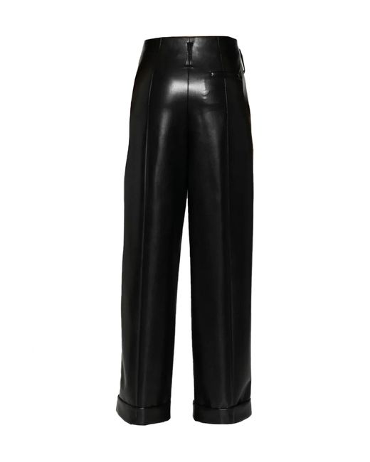 Philosophy Di Lorenzo Serafini Black High-Waist Leather Pants