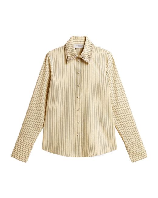 Golden Goose Deluxe Brand Natural Striped Buttoned Shirt