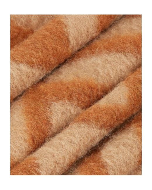 Fendi Brown Ff Alpaca And Wool Scarf