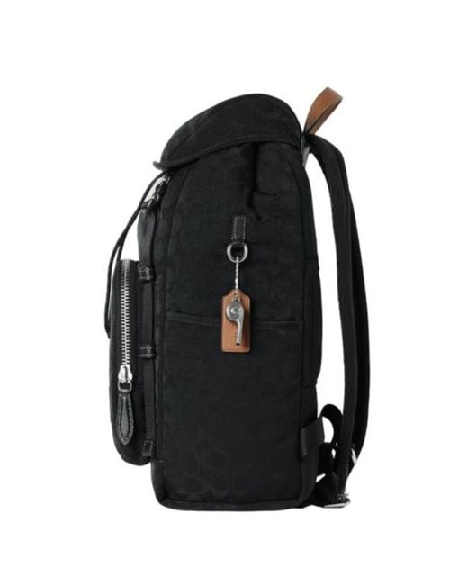 COACH Black Patterned Backpack