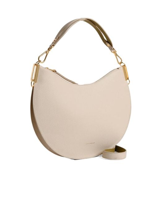 Coccinelle White Sunup Logo Stamp Medium Shoulder Bag