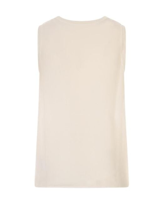 P.A.R.O.S.H. Natural P.A.R.O..H. Satin Sleeveless Blouse