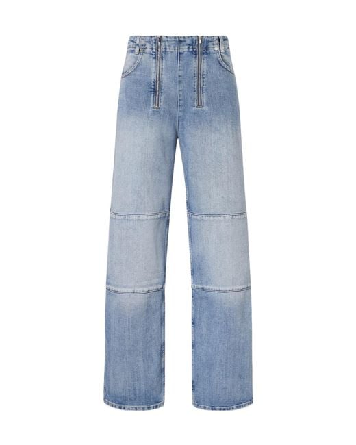 Tibi Blue Fischer Mid-Rise Wide-Leg Jeans