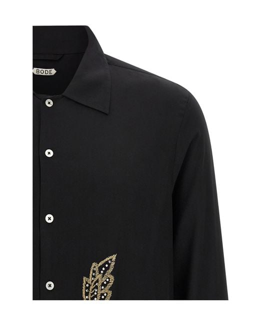 Bode Black 'Beaded Epoque' Shirt for men