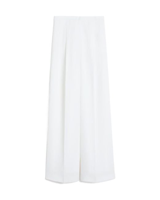 Max Mara White Manetta Pleated Trousers