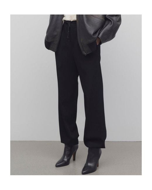 The Row Black High Waist Drawstring Pants
