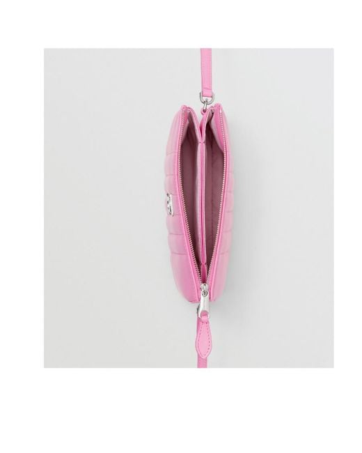 Burberry Pink Lola Quilted Pouch Bag