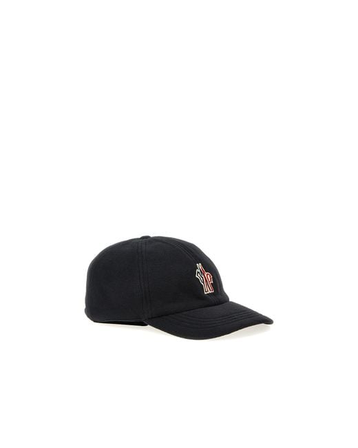 Moncler Black Grenoble Logo Patch Cap for men