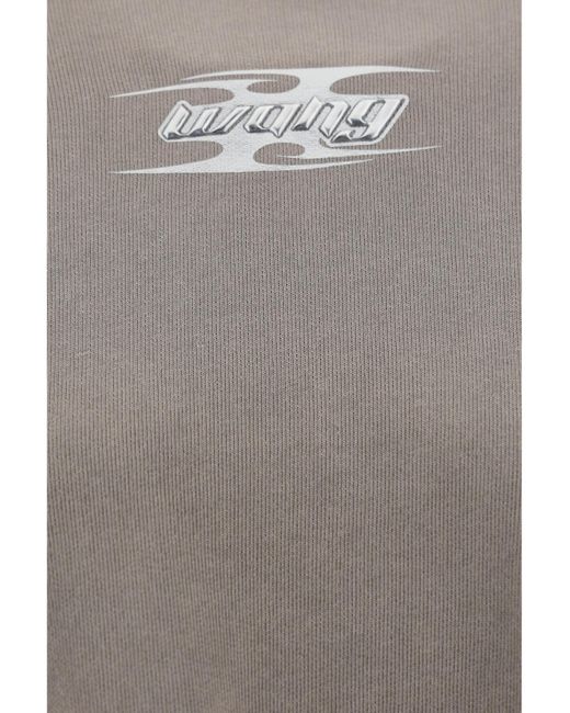 Alexander Wang Gray T By Blade Logo Embossed Hoodie