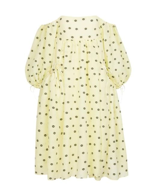 CECILIE BAHNSEN White Bethany Floral Jacquard Midi Dress