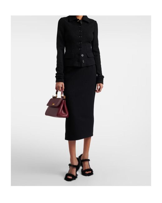 Dolce & Gabbana Black Midi Skirt