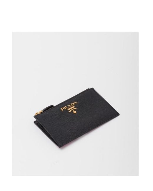 Prada Blue Saffiano Leather Card Holder
