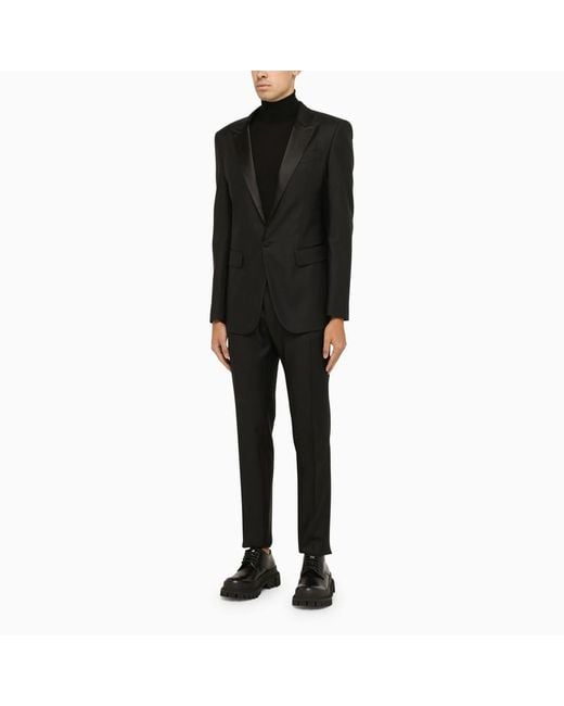DSquared² Black Two-Piece Single-Breasted Suit for men
