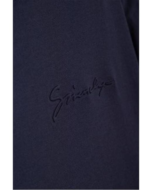 Givenchy Blue Logo Detailed Crewneck T-Shirt for men