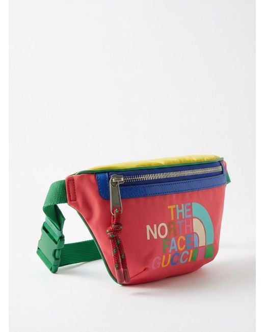 Gucci Red X The North Face Logo Waist Bag for men