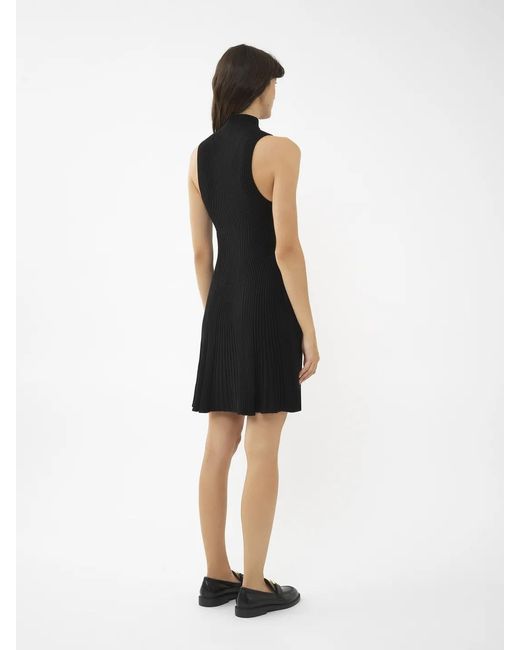 Chloé Black Small High-Neck Mini Wool Dress