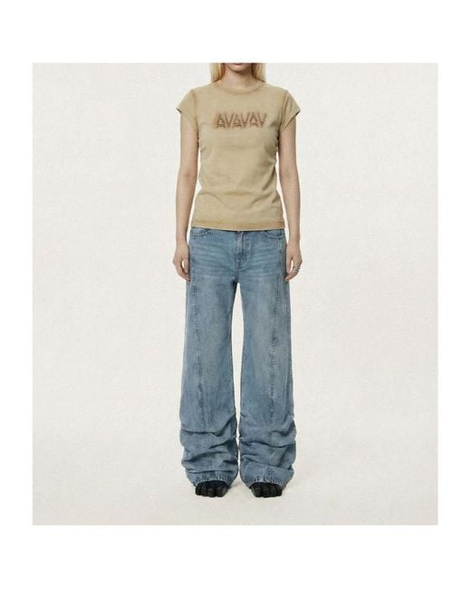 AVAVAV Natural Logo Cut-Out T-Shirt