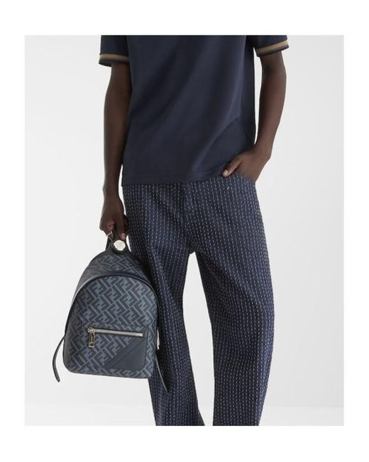 Fendi Black Chiodo Small Diagonal Backpack for men