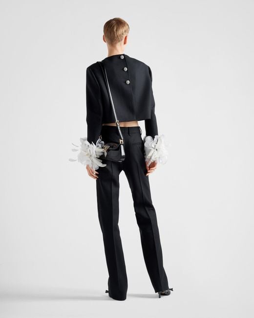 Prada Black Tailored Straight-Leg Trousers