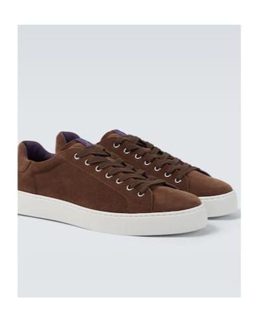 Ralph Lauren Brown Suede Sneakers for men
