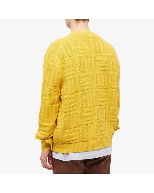 Ambush Yellow Monogram Knit Cardigan for men