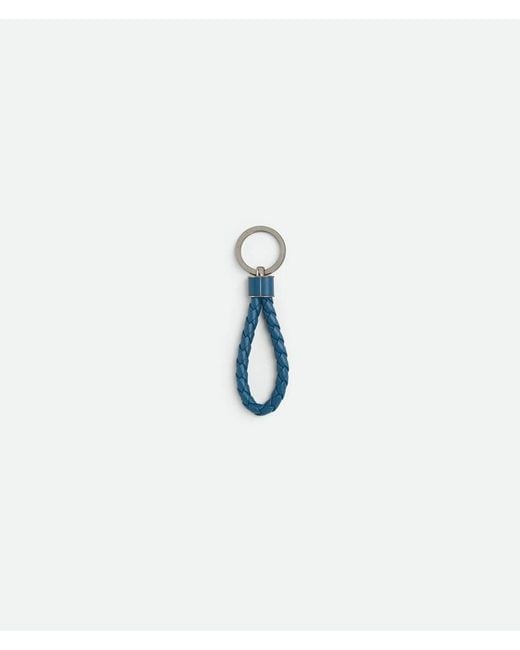 Bottega Veneta Blue Intreccio Key Ring for men