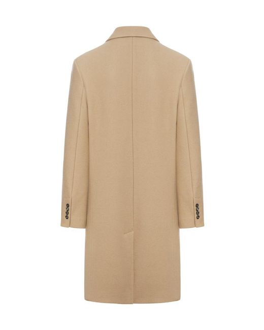 AMI Natural Virgin Wool Single-Breasted Coat for men